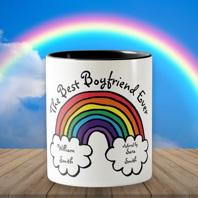 Tasse 2 Couleurs Le meilleur ami jamais Rainbow (The Best Boyfriend Ever Rainbow Two-Tone Coffee Mug)