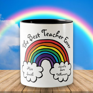 Tasse 2 Couleurs Le Meilleur Enseignant Jamais Arc-en-Ciel