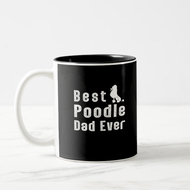 Tasse 2 Couleurs Le meilleur papa de caniche jamais (Gauche)