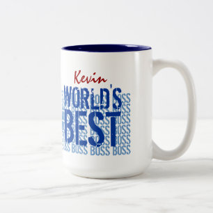 Tasse 2 Couleurs Le meilleur patron G451 de inscription grunge bleu