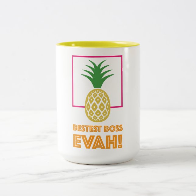 Tasse 2 Couleurs Le meilleur patron jamais (Centre)