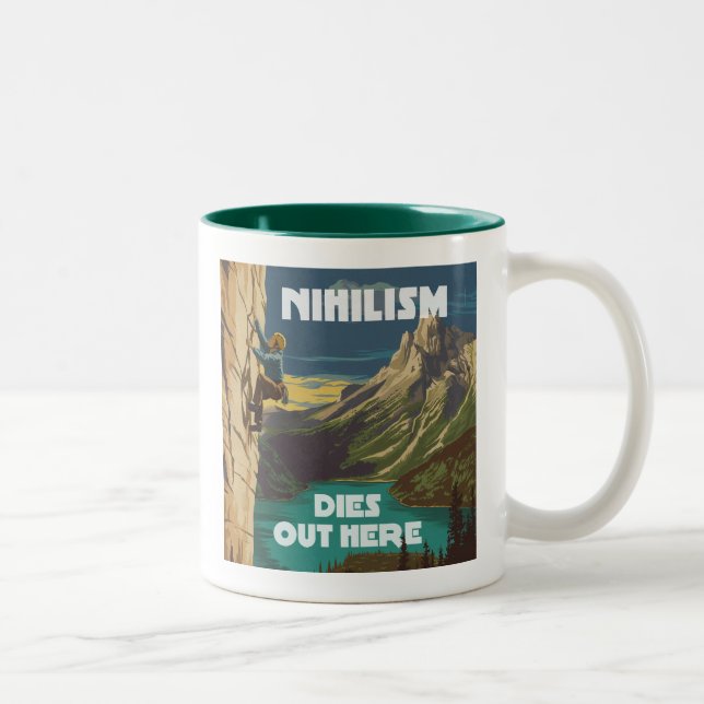 Tasse 2 Couleurs Le nihilisme meurt ici Escalade rock (Droit)