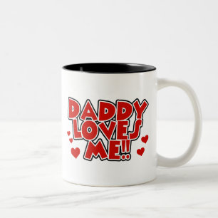 Tasse 2 Couleurs Le papa rouge de coeurs m'aime
