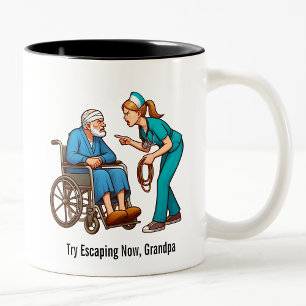 Tasse 2 Couleurs Le Patient Âgé Obtient Une Thérapie À La Vie À La 