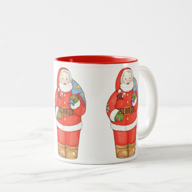 Tasse 2 Couleurs Le père noël avec le sac (Devant droit)