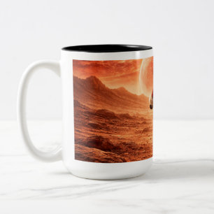 Tasse 2 Couleurs Le Père Noël explore la planète orange