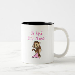 Tasse 2 Couleurs Le petit singe du papa - T-shirts et cadeaux roses