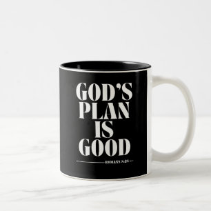Tasse 2 Couleurs Le plan de Dieu est bon - Romains 8:28