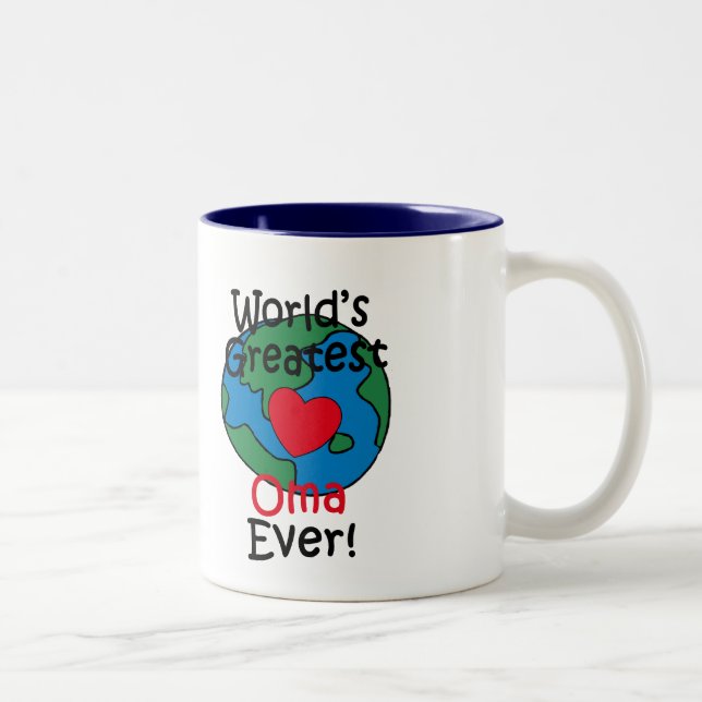 Tasse 2 Couleurs Le plus grand coeur d'Oma du monde (Droit)