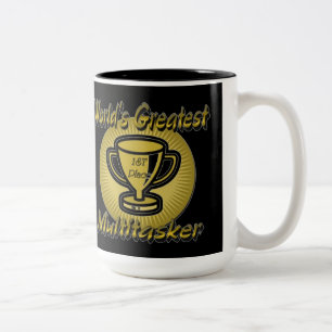Tasse 2 Couleurs Le plus grand trophée de multictitasker du monde