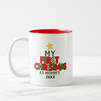 Tasse 2 Couleurs Le premier Noël rouge et vert pour les personnes p