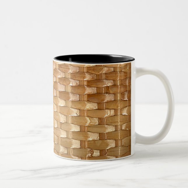 Tasse 2 Couleurs Le regard de la texture en osier de Basketweave de (Droit)