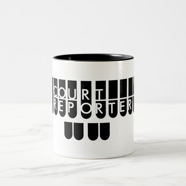 Tasse 2 Couleurs Le sténographe judiciaire verrouille le blanc noir (Centre)