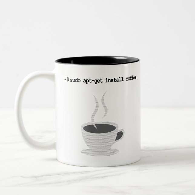 Tasse 2 Couleurs le sudo convenable-obtiennent installent le café (Gauche)