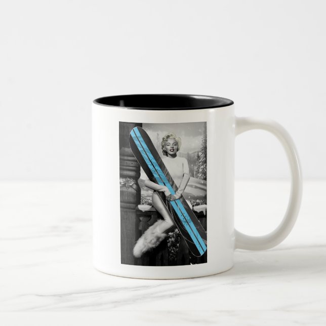 Tasse 2 Couleurs Le surf des neiges de Marilyn (Droit)