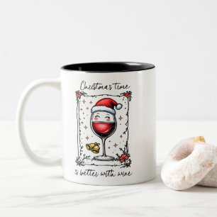 Tasse 2 Couleurs Le temps de Noël est meilleur avec le vin