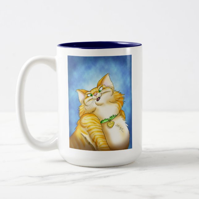 Tasse 2 Couleurs Le tigre du joyeux chat (Gauche)