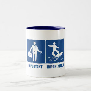 Tasse 2 Couleurs Le Travail Est Important, La Planche À Voile Est 