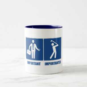Tasse 2 Couleurs Le Travail Est Important, Le Golf Est Important