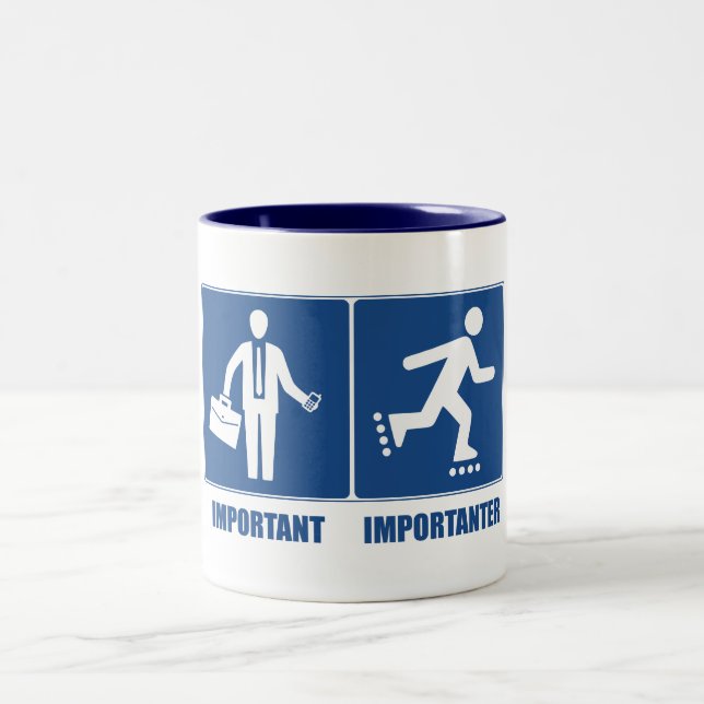 Tasse 2 Couleurs Le Travail Est Important, Le Rollerblading Est Imp (Centre)