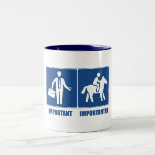 Tasse 2 Couleurs Le Travail Est Important, Les Chevaux Sont Importa