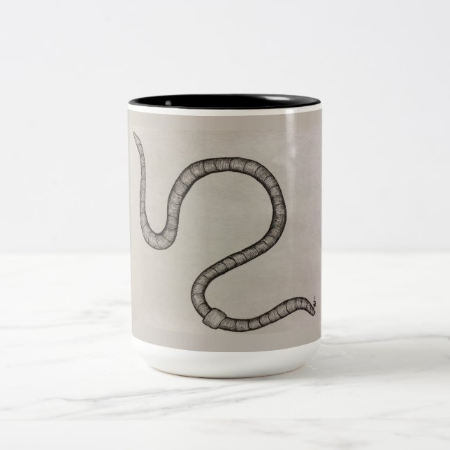 Tasse 2 Couleurs Le ver de terre (Centre)