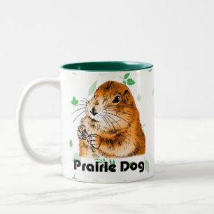 Tasse 2 Couleurs le visage de chien de prairie (2)