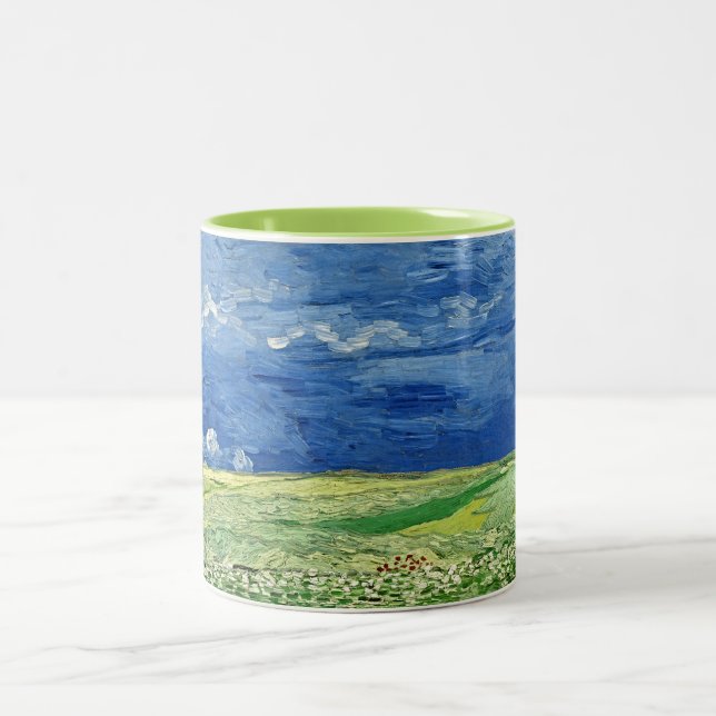 Tasse 2 Couleurs Le Wheatfield de Van Gogh sous Thundernuds (Centre)