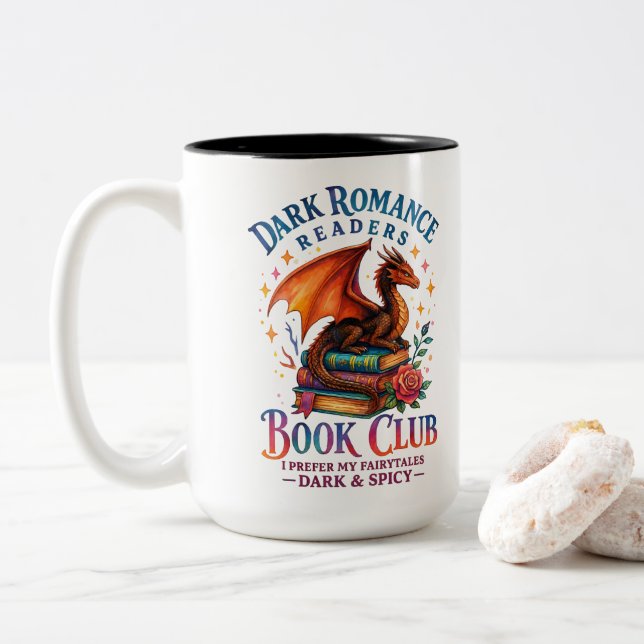 Tasse 2 Couleurs Lecteurs de romance sombre... (Avec donut)