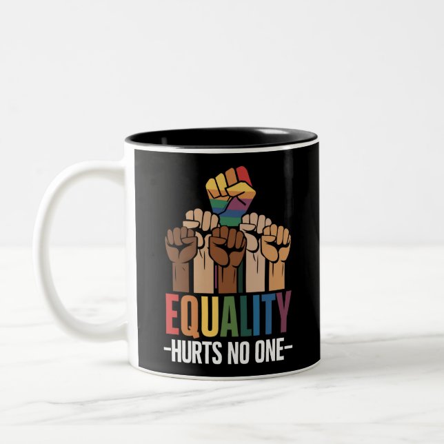 Tasse 2 Couleurs L'égalité ne fait pas mal à personne LGBTQ Pride D (Gauche)