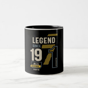 Tasse 2 Couleurs Légende depuis 1971 52 anniversaire