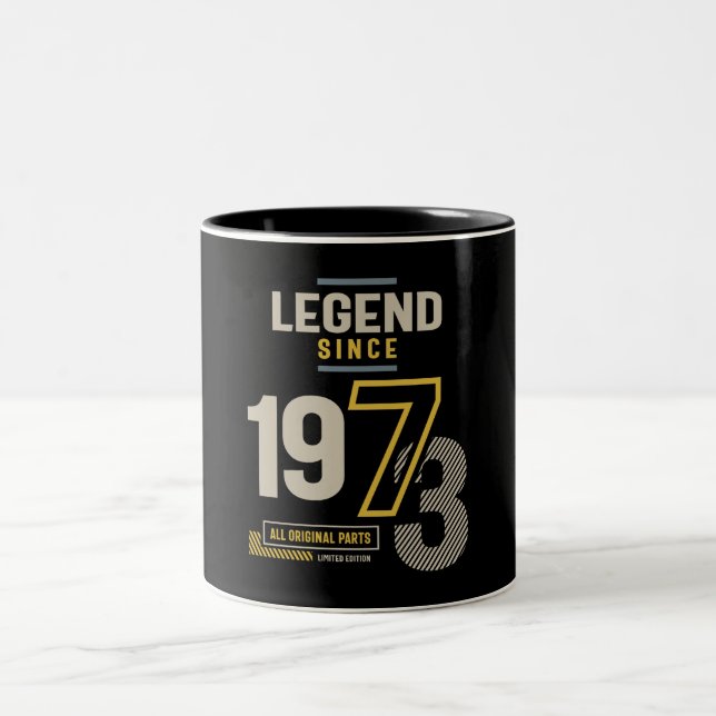 Tasse 2 Couleurs Légende depuis 1973 50 anniversaire (Centre)