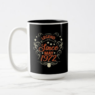 Tasse 2 Couleurs Légende depuis mai 1972. 50e anniversaire de naiss