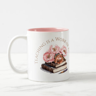 Tasse 2 Couleurs L'enseignement est une oeuvre de coeur, Cadeau des