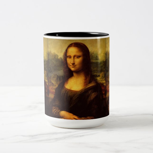 Tasse 2 Couleurs Leonardo Da Vinci Mona Lisa Peinture d'Art (Centre)