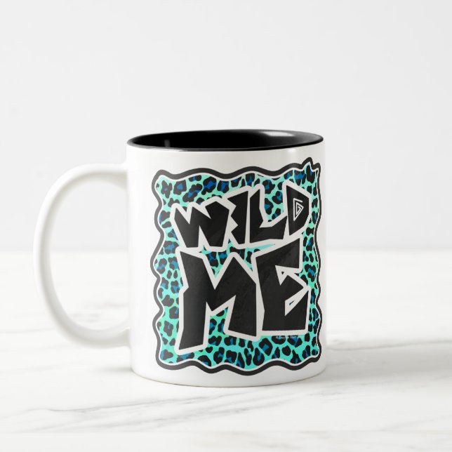 Tasse 2 Couleurs Léopard noir et Turquoise (Gauche)