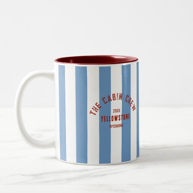 Tasse 2 Couleurs L'équipage Cabine Custom Crest Blue Park Stripe (Gauche)