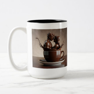 Tasse 2 Couleurs Les amateurs de chocolat romantique Sculpture en C