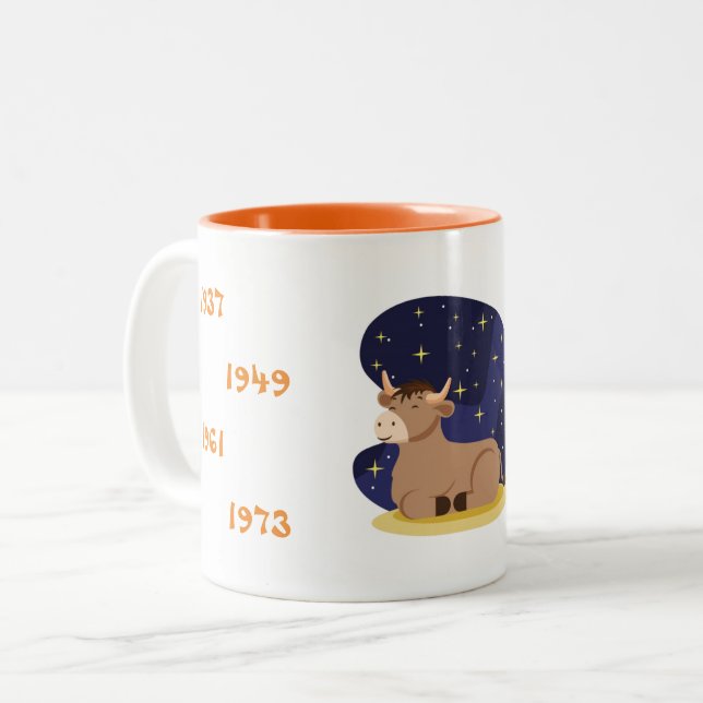 Tasse 2 Couleurs Les années chinoises du boeuf (Devant gauche)