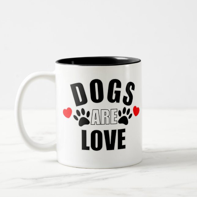 Tasse 2 Couleurs Les chiens sont amoureux (Gauche)