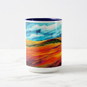 Tasse 2 Couleurs Les collines rouges jaunes