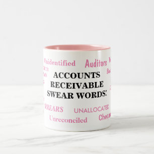 Tasse 2 Couleurs Les comptes clients jurent les mots ! Plaisanterie