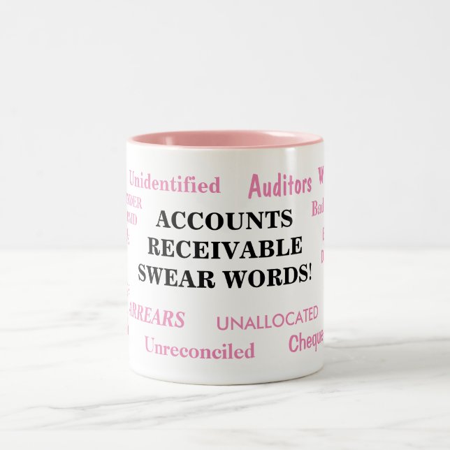 Tasse 2 Couleurs Les comptes clients jurent les mots ! Plaisanterie (Centre)
