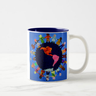 Tasse 2 Couleurs Les enfants pacifiques dans le monde entier