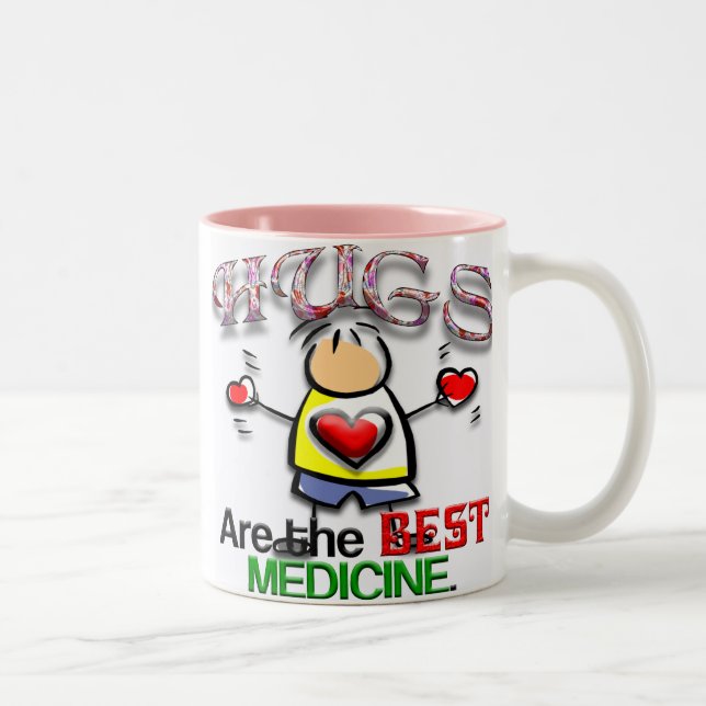 Tasse 2 Couleurs Les étreintes sont la meilleure médecine (Droit)