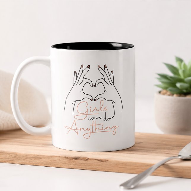 Tasse 2 Couleurs Les filles peuvent tout faire (Girls can do Anything Mug)