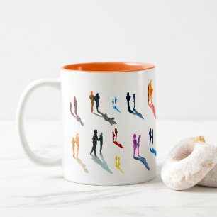 Tasse 2 Couleurs Les gens art aquarelle fine art