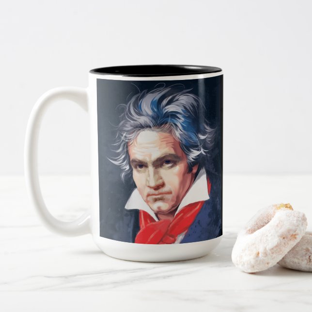Tasse 2 Couleurs Les grands compositeurs : Beethoven (Avec donut)