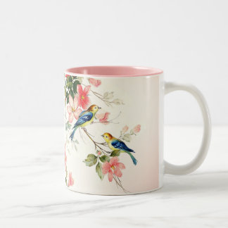 Tasse 2 Couleurs Les inséparables vintages | rougissent blanc rose