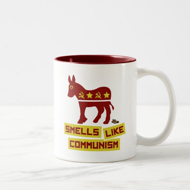 Tasse 2 Couleurs Les odeurs aiment le communisme (Droit)